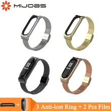 Mijobs Mi Band 4 Wrist Strap Metal Milanese Stainless Steel For Xiaomi Mi Band 4 Strap Bracelet Miband 3 Wristbands Mi Band 3