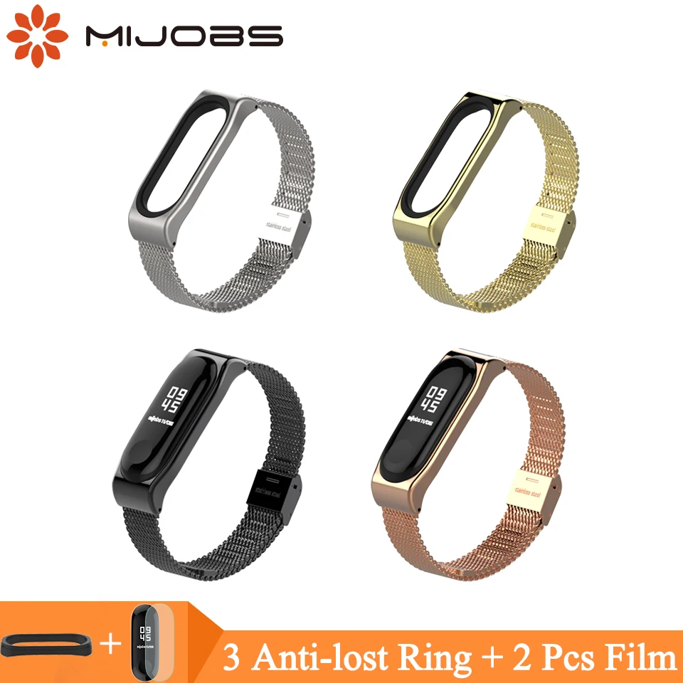 

Mijobs Mi Band 4 Wrist Strap Metal Milanese Stainless Steel For Xiaomi Mi Band 4 Strap Bracelet Miband 3 Wristbands Mi Band 3