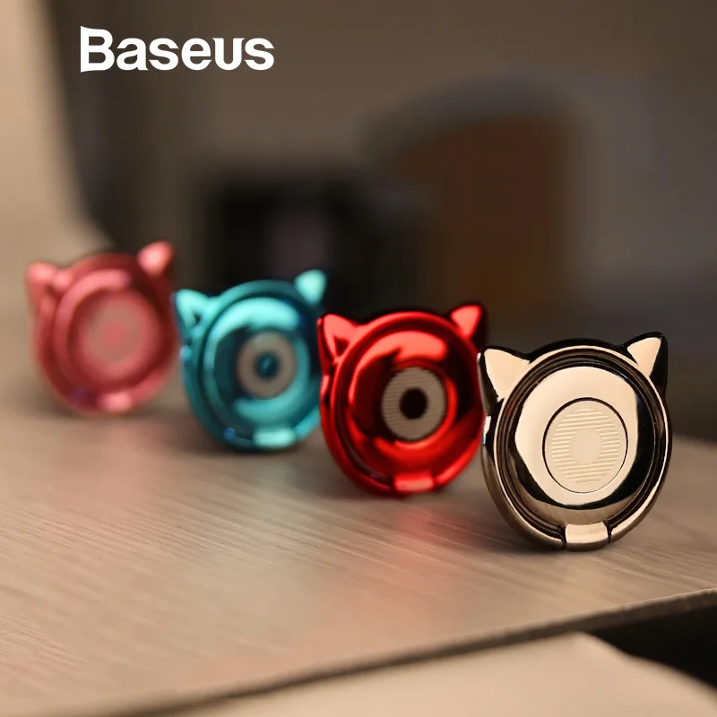 Baseus Metal Finger Ring Holder For iPhone Samsung Phone Ring 360 Cute Mobile Phone Holder Bracket for Magnetic Car Phone Holder