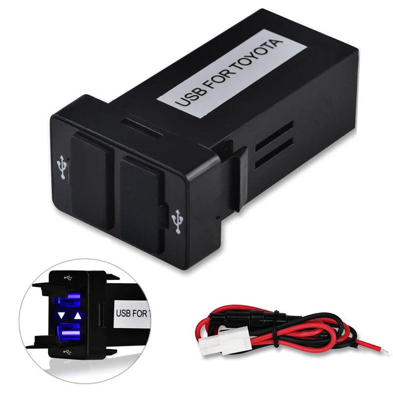 12v 24v Dual Usb Car Charger For TOYOTA After 2013 Usb 2 1A 2 Port Auto