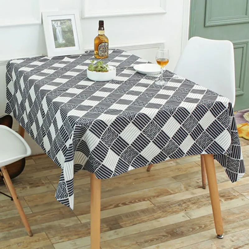 

Waterproof Rectangular Table Cloth Cotton Linen Tablecloth Table Covers Decoration Protector Dining Table Cover for Kitchen