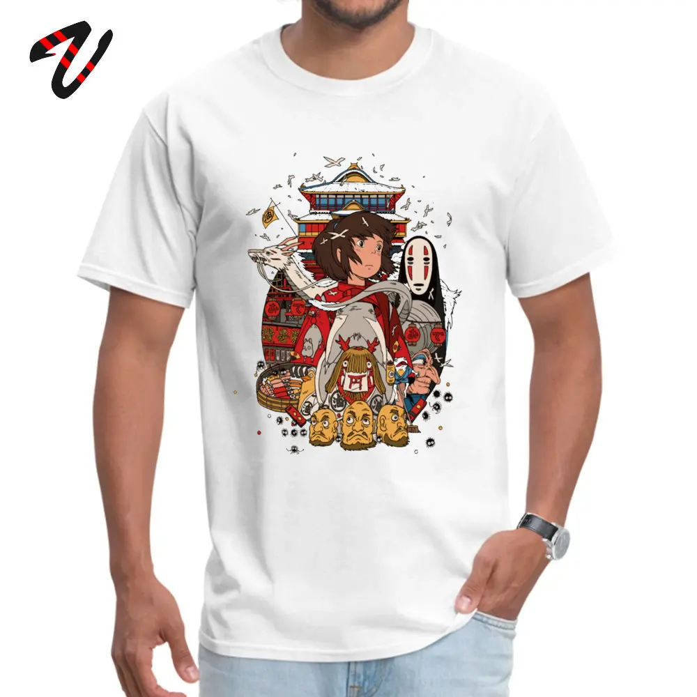 Casual Studio Ghibli Men's T-Shirt Discount Summer Short Sleeve Round Collar Cotton Tops Shirts Casual Tops Shirts Studio Ghibli11334 white