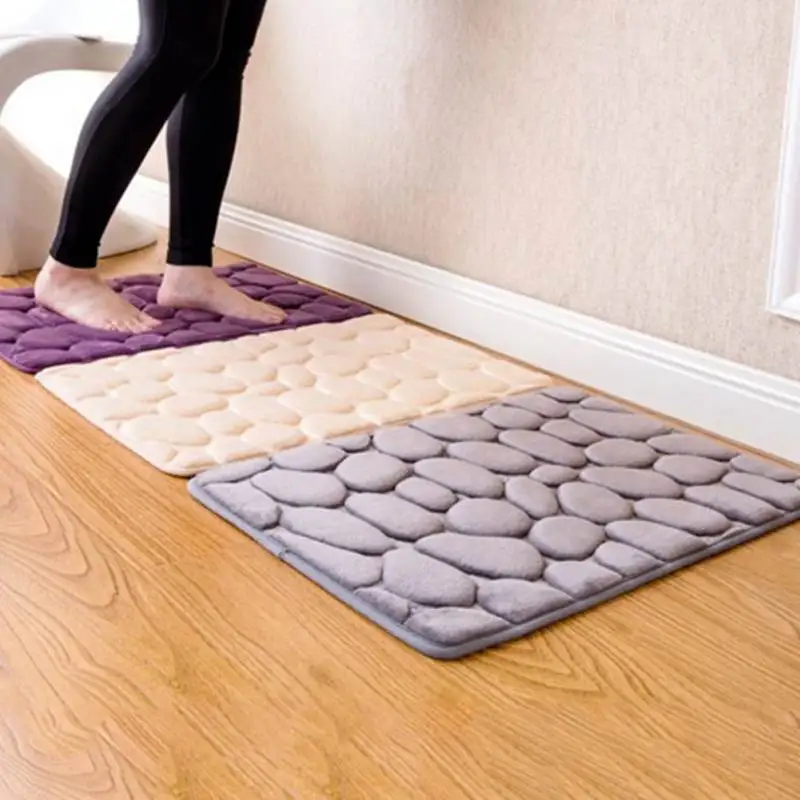 Best 40*60CM Coral Fleece Bathroom Memory Foam Rug Kit Toilet Pattern Bath Non slip Mats Floor Carpet Set Mattress