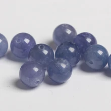 Один кусок свободные бусины Танзанит круглый 4-9 мм для DIY ювелирных изделий FPPJ бусины натуральный драгоценный камень