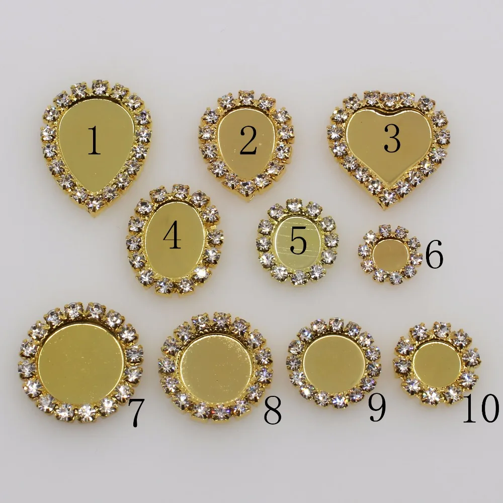 

10pcs /lot gold DIY jewelry accessories shiny rhinestone negative film wedding decoration invitation card wholesale