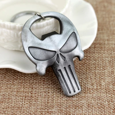 Punk Movie Terminator 3D Skull Head Keychain Cool Heavy Metal Skull Key Chain Car Pendant Keyring Accessories Gift - Цвет: F Цвет