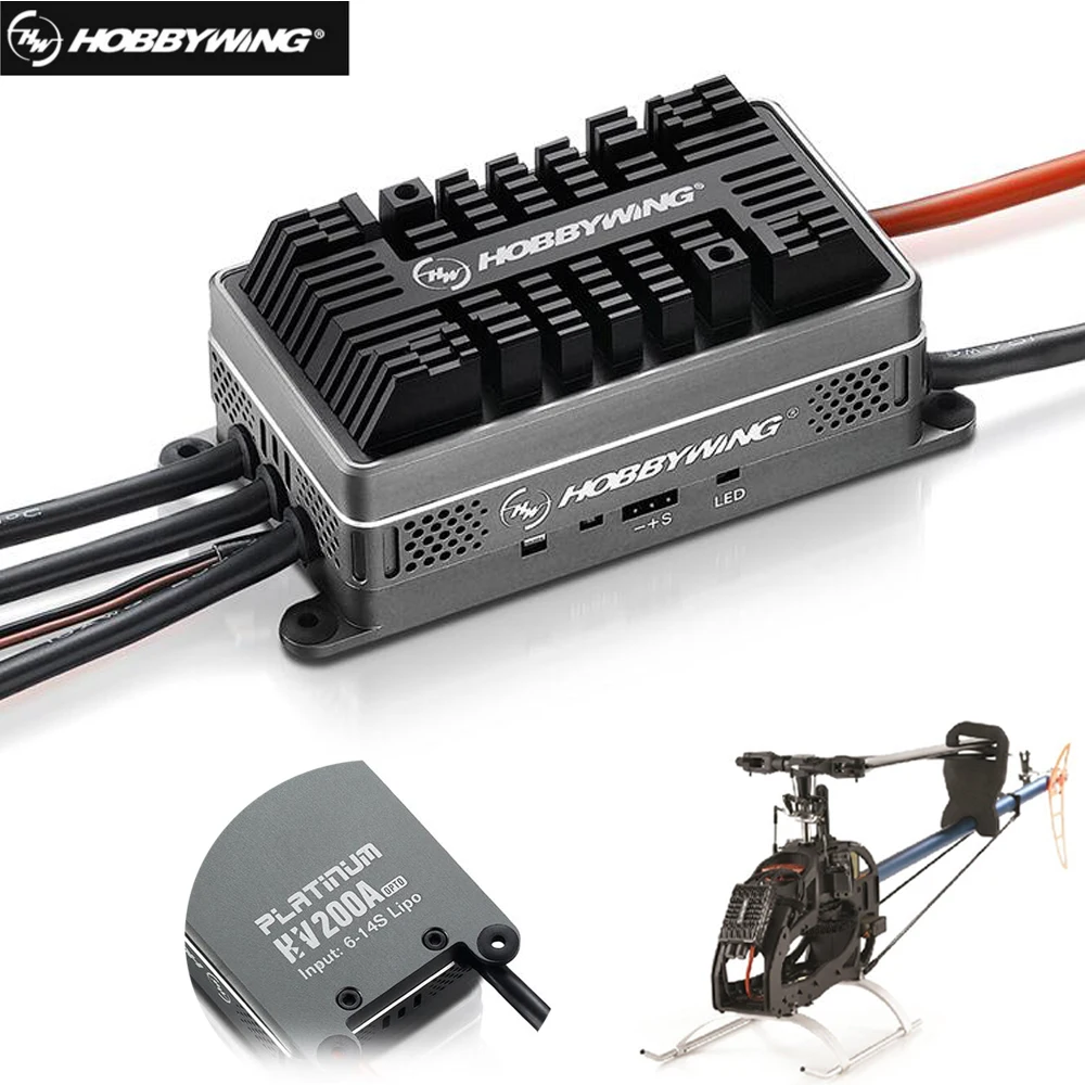 Оригинальный Hobbywing Platinum HV 200A V4 6-14S Lipo бесколлекторный OPTO ESC для радиоуправляемого