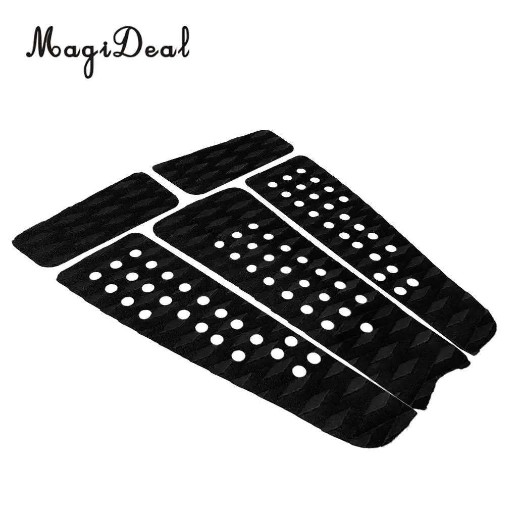 MagiDeal 5 Pieces Non Slip Diamond Grooved EVA Surfboard Traction Deck Grip Tail Pad Surfing Kiteboard Skimboard Accessories