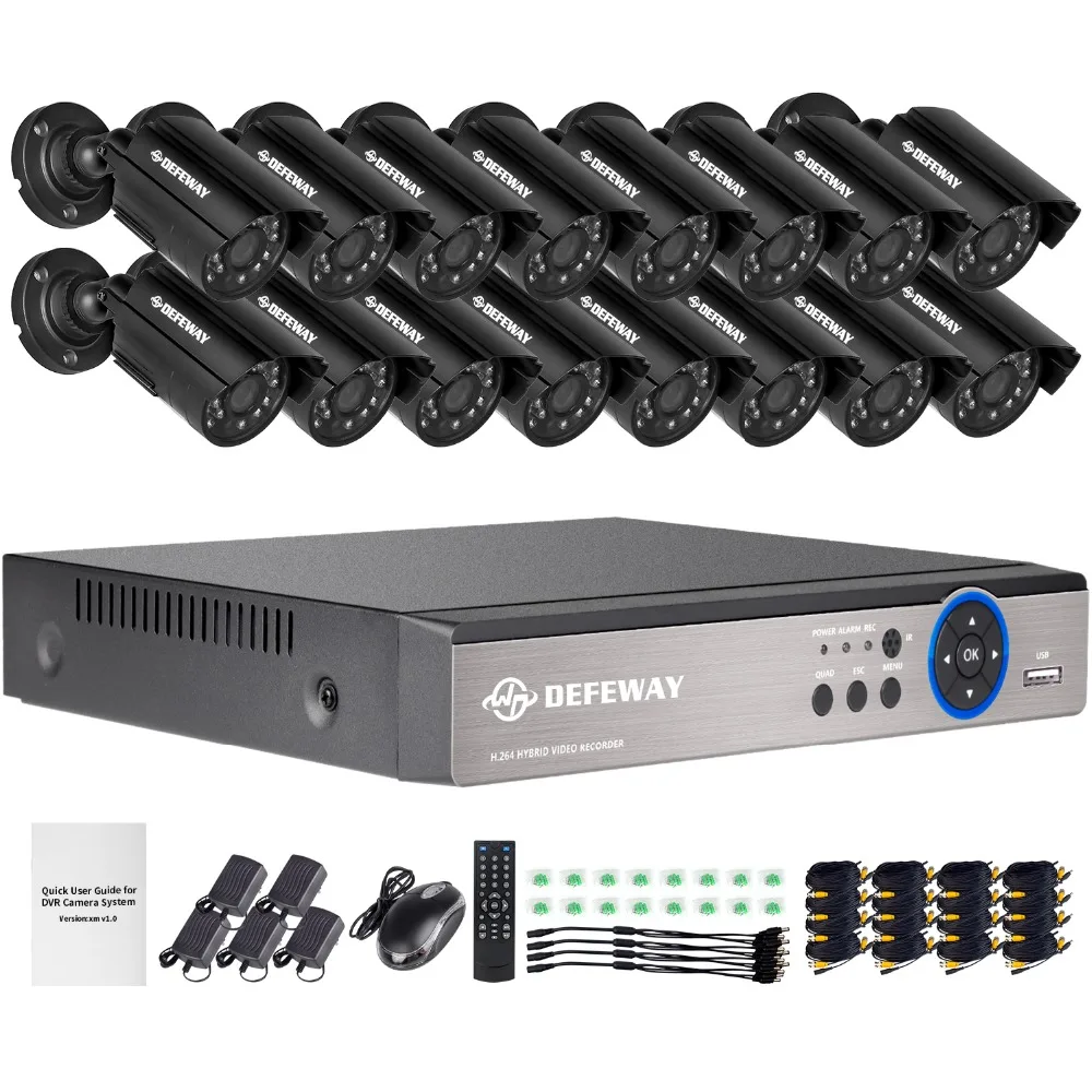 DEFEWAY 1080N HDMI DVR 1200TVL 720P HD наружная система камер домашней безопасности 16 CH видео
