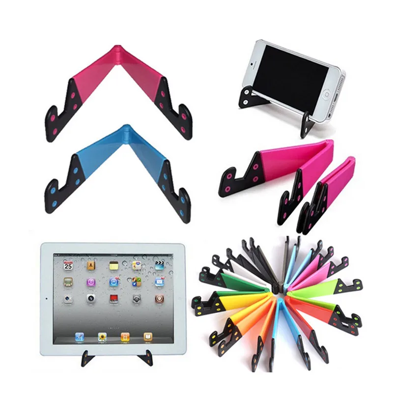 

V Shape Folding Tablet Holder Stand for iPad 9.7 Pro 10.5 Air 1/2 Mini 2 Deskop Mobile Phone Holder Stand Mount for iPhone X 8