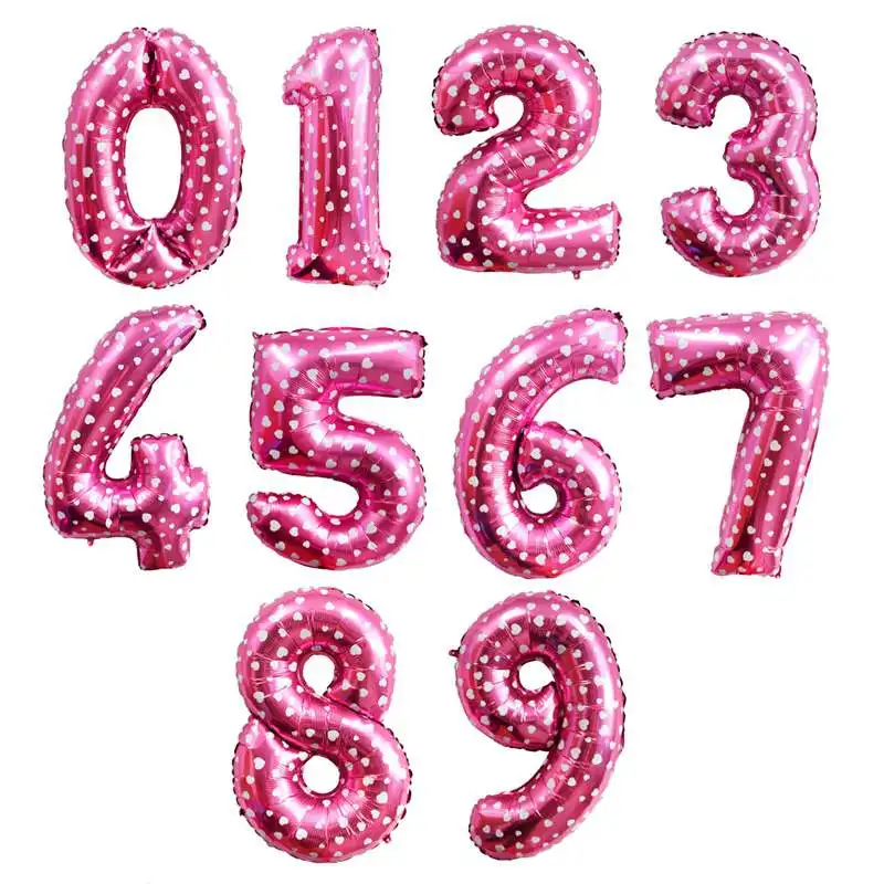 Qifu розовое золото шар номер 32 дюймов Фольга шары День рождения украшения для взрослых мальчиков и девочек гелием воздушный шар свадебные аксессуары - Цвет: Pink