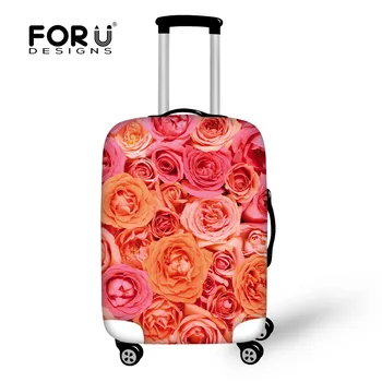 

FORUDESIGNS 3D Pink Roses Printed Dustproof Protective Luggage Cover for 18 20 22 24 26 28 inch Travel Cover Luggage Accessories
