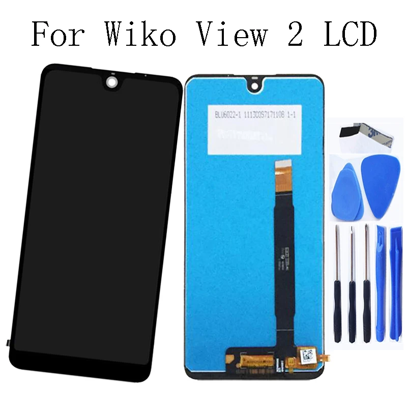 

6.0"Original For wiko view 2 LCD Display Touch Screen Glass panel with Frame Repair Kit Replacement Phone Parts +Free Shipping