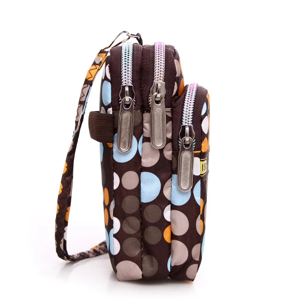 Подлинная Женская мода печать молния спортивная сумка через плечо Мини запястье кошелек# LR4