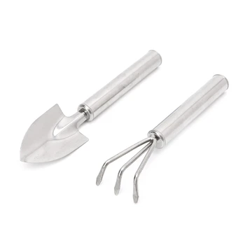 

Garden Tool Set 2 Piece Stainless Steel Triangle Shovel Rake Heavy Duty Outdoor