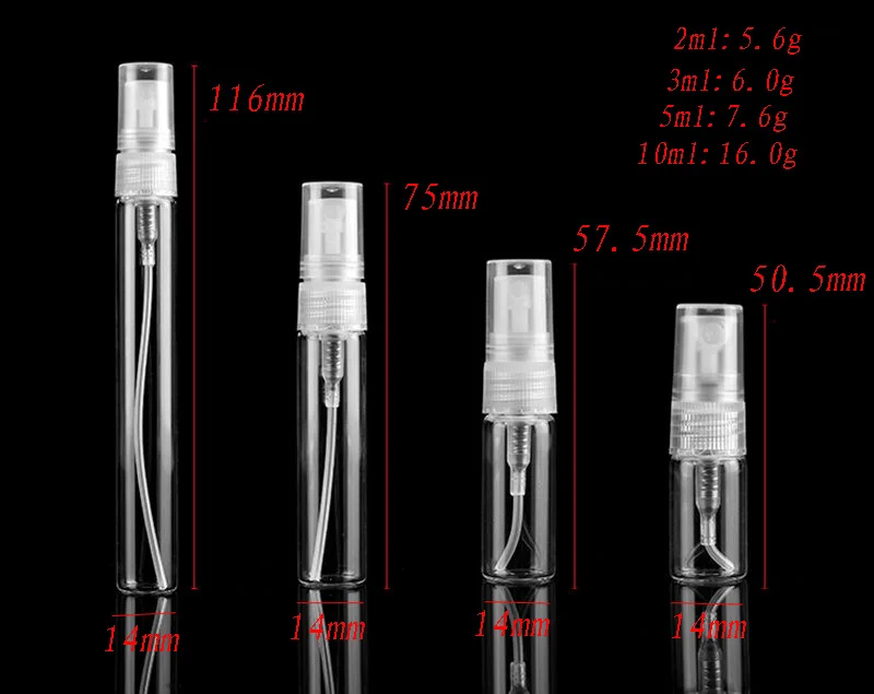 50 шт./лот 2 мл 3 мл 5 мл 10 мл прозрачные Стекло спрей бутылка Портативный пульверизатор для духов, мини-проба Тесты бутылки пробки тонкий Стекло флаконы