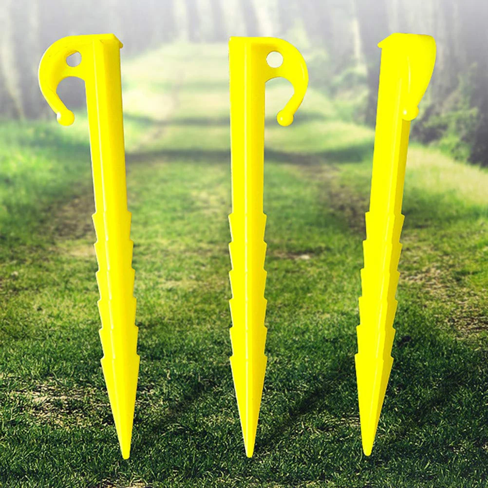 

12Pcs Camping Tools Plastic Tent Pegs Durable Nails Sand Ground Stakes Outdoor Spike Hook Awning Caravan Pegs Accessory #20