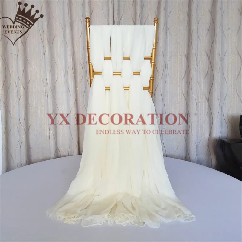 6 шт. 50X180 см цвет слоновой кости Чехол для стула из шифона для Chiavari украшения стула Свадебные праздничные украшения