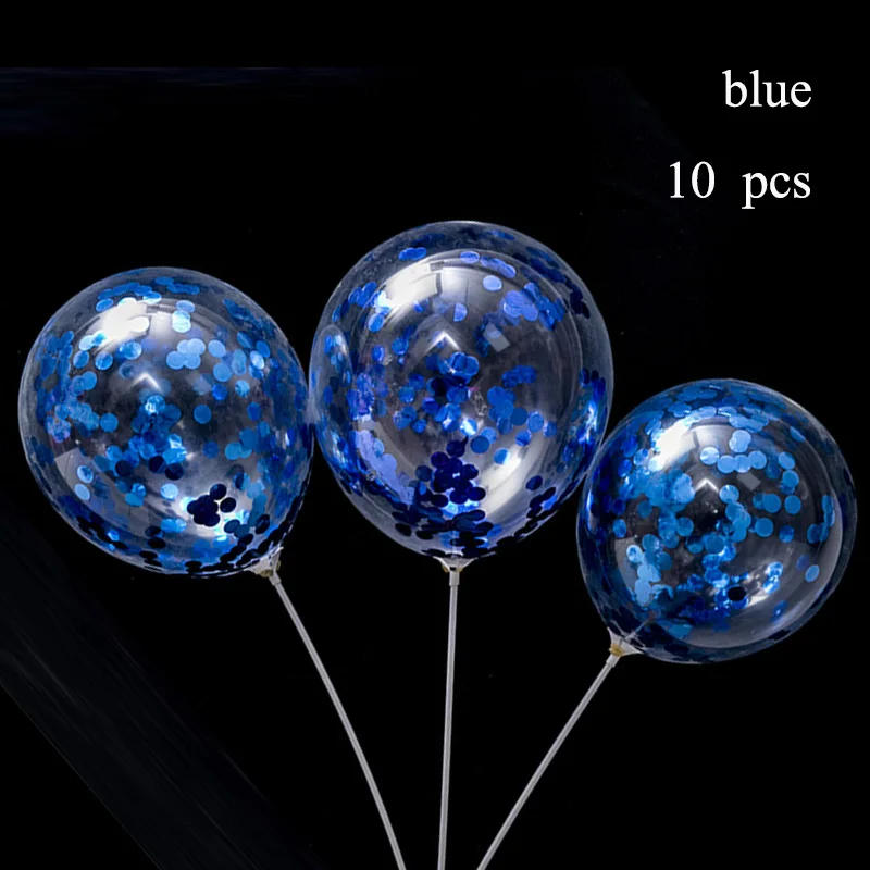 blue 10pcs 12 ''10 шт. воздушный шар" Конфетти "латексные золотистые Воздушные шары Декорации на свадьбу, вечеринку воздушные шары на день рождения детей гелия прозрачные воздушные шары - Цвет: blue 10pcs