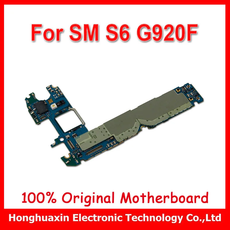 

32GB memory 3GB RAM original motherboard for samsung S6 G920F Android OS 5.0 4G mainboard 100% good working logic system board