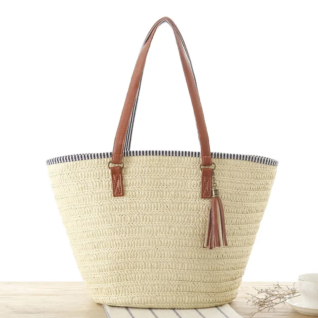 SUDS 2019 Summer Style Beach Bag Women Straw Tassel Shoulder Bag Brand Designer Handbags High Quality Ladies Casual Travel Bags