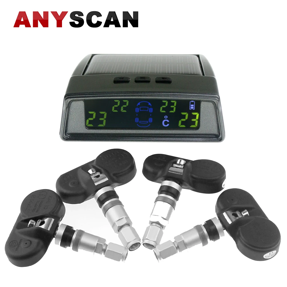 

TN400 Wireless Solar TPMS Tire Pressure Monitoring System with 4 Internal Pressure Sensor Support All Cars Free Shipping