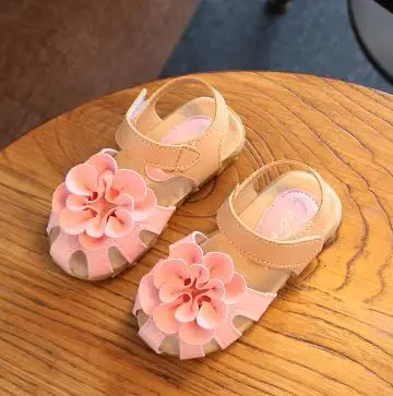 HITOMAGIC/сандалии для девочек из кожи с цветочным узором; детская обувь для маленьких девочек; летние сандалии; детская обувь - Цвет: Pink