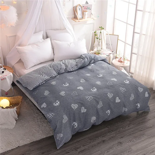 Grey And White Star Print Single Bedding Set