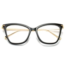 Женские очки кошачий глаз оправа для женщин Сексуальная Большая Металлическая оправа брендовые дизайнерские оптические очки модные очки