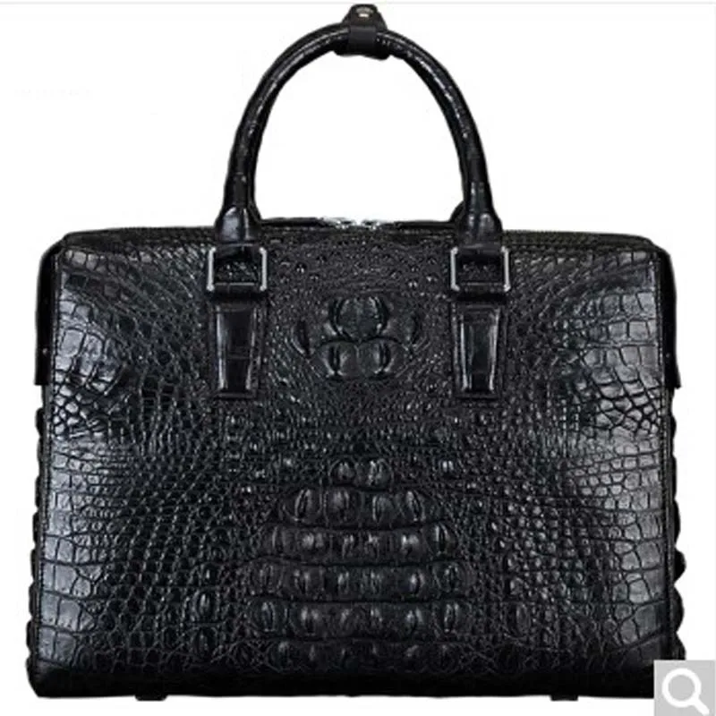 

Samgus Crocodile leather briefcase business bag Large capacity man bag computer bag fashion handbag crocodile pattern alligator