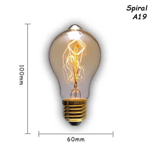 6 шт./партия edison светильник лампочка E27/E14 старинные лампы 110 V/220 В ампулы для дома/мебель для спальни/мебель для гостиной Декор 40 Вт/60 Вт можно использовать энергосберегающую лампу или светодиодную лампочку - Цвет: A19