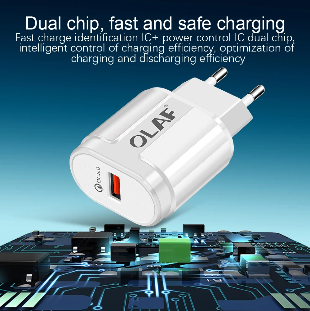 Quick Charge 3.0 USB Charger Fast Charger 18W EU Wall usb portable charger Adapter for iPhone Samsung Xiaomi Mobile Phone Tablet (1)