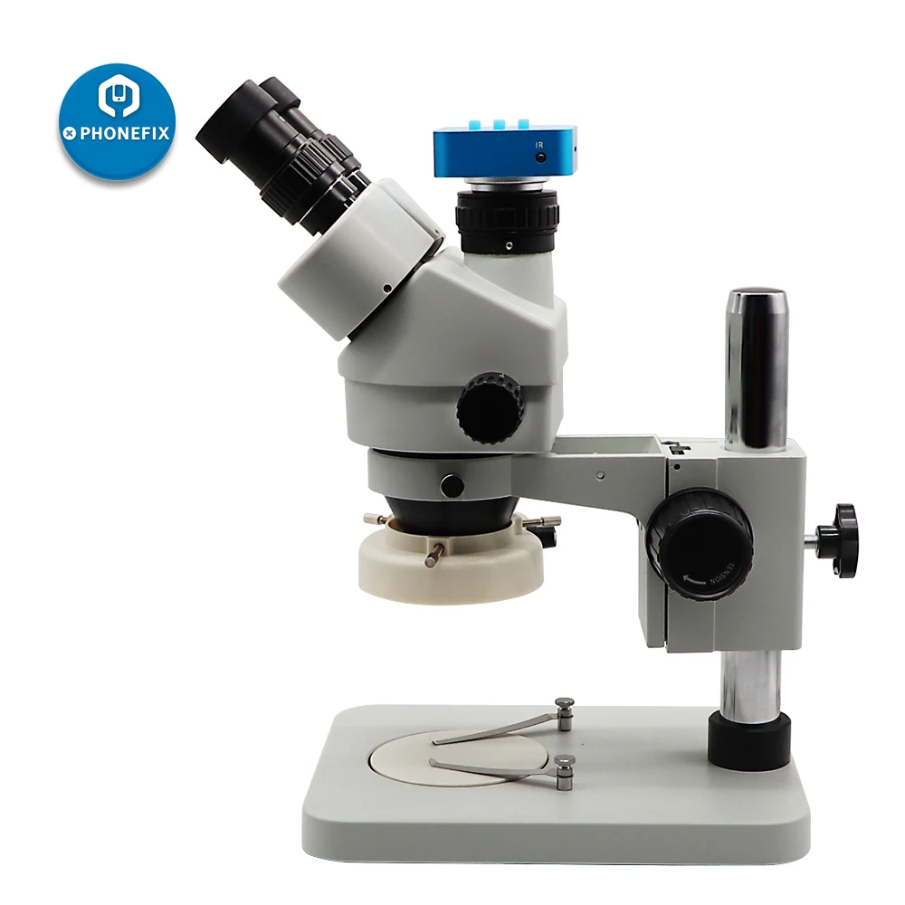 

3.5X-90X simul-focal Continuous Zoom Microscope Trinocular Stereo + 20MP 16MP HDMI VGA microscope camera phone PCB Repair