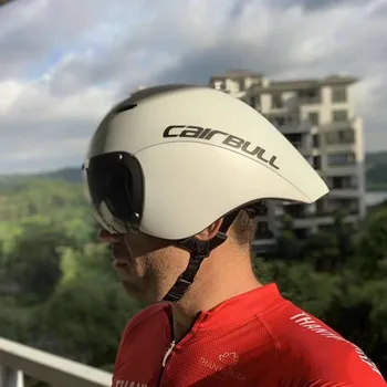 

Road bike TT bicycle helmet goggles polychromatic lenses Triathlon tri aero timetrial breathable cycling helmet Casco Ciclismo