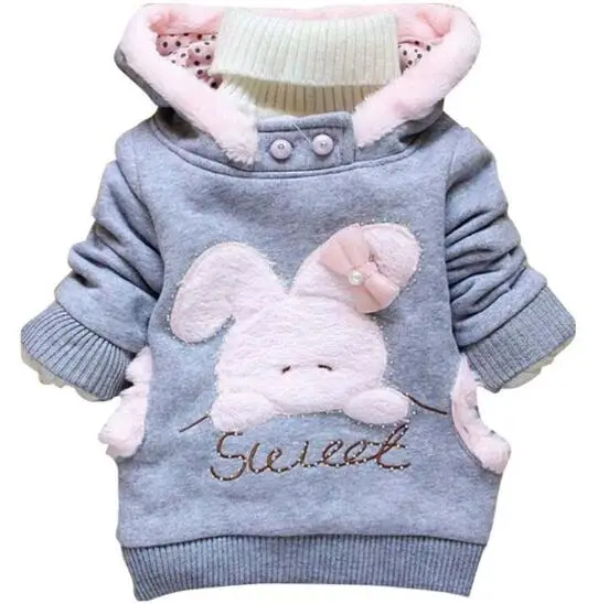 

Children Clothing Cartoon Rabbit Fleece Bunny Outerwear Girls Cute Clothes Hoodies Baby Kids Jacket Winter Coat Free Shipping