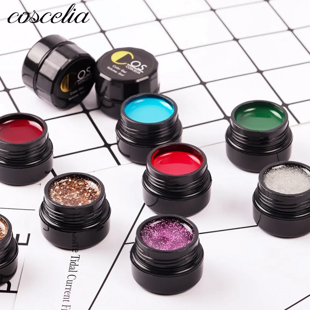 COSCELIA 36 اللون الأشعة فوق البنفسجية الصمام نقع قبالة الطلاء اللون الحبر الأشعة فوق البنفسجية هلام مسمار الفن نصائح DIY تصميم ManicureVarnish جيل للأظاف...