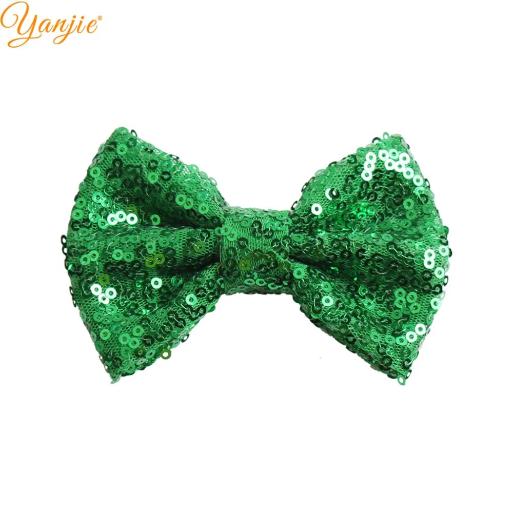 Бант для волос золотистый/серебристый 4 дюйма 60 шт./лот|glitter hair bows|sequin bowshair bows |