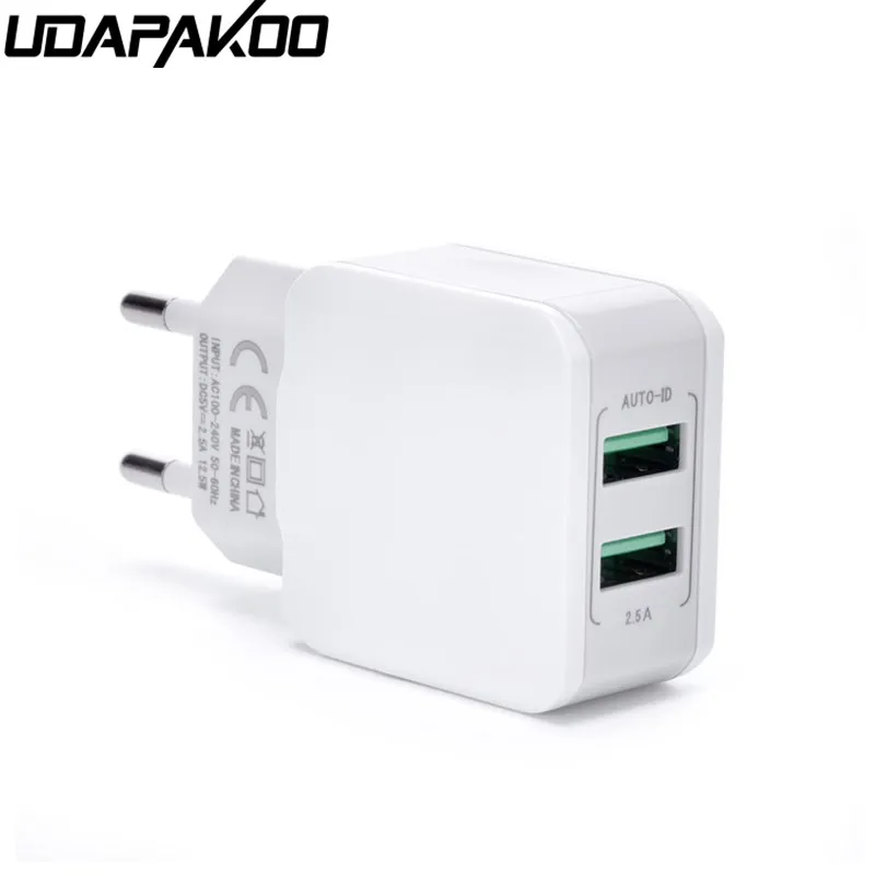 Универсальный адаптер для зарядки с 2 usb портами 5a samsung Galaxy S8 S9 A5 j5 J7 Xiaomi redmi Note 5 4x