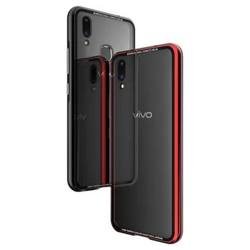 

Tempered Glass Case for Vivo X21 Luxury Hard Back Cover Soft TPU Bumper On The for Vivo X21 Fingerprint unlock version Cases
