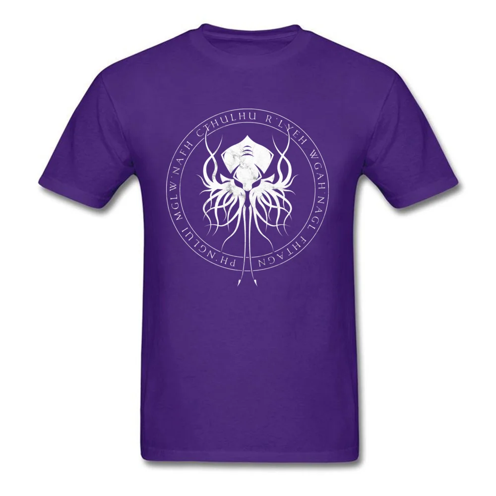 Short Sleeve Tops & Tees Round Neck Pure Cotton Man Top T-shirts Cthulhu Sigil 3D Printed T-Shirt Fitted Top Quality Cthulhu Sigil purple