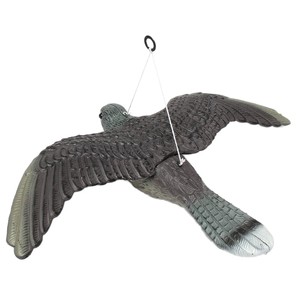 Realistic Flying Bird Hawk Pigeon Decoy Pest Control Garden Scarer Scarecrow