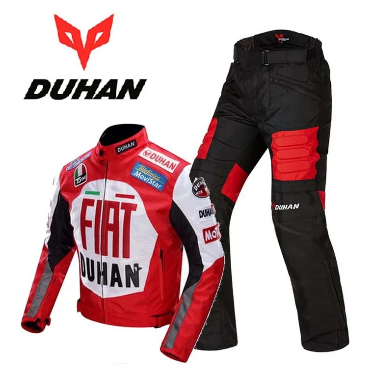 Новинка duhan moto racing костюмы комплект moto cross moto rcycle куртка брюки moto rbike одежда для верховой езды на осень и зиму weaterprooof - Цвет: Красный