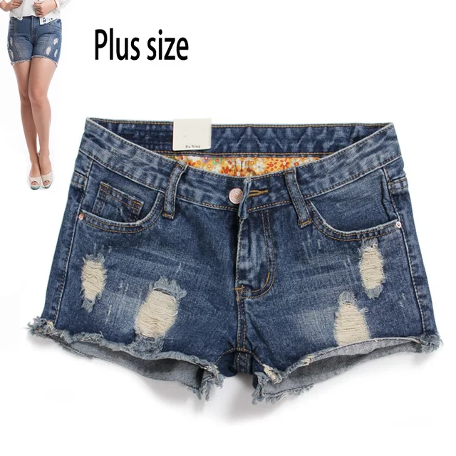 clearance distressed ripped shorts femme mujer oversized frayed plus size blue jean shorts
