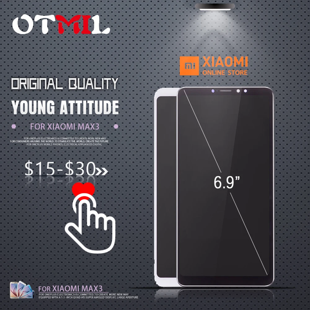 

OTMIL 6.8"Original For XIAOMI Mi Max 3 LCD Display Touch Screen with Frame For XIAOMI Mi Max3 LCD For XIAOMI Max3 Dispaly #1