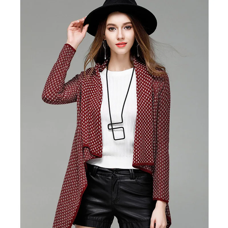 YINHAN Cotton Cardigans Women 2 color Irregular Geometric
