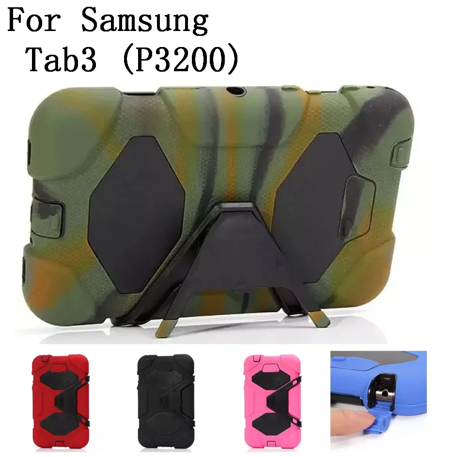 

New style original quality Hard Silicone Rubber Case Cover For Samsung galaxy Tab3 P3200 Tablet Rugged Protective,SKU 0114BCL