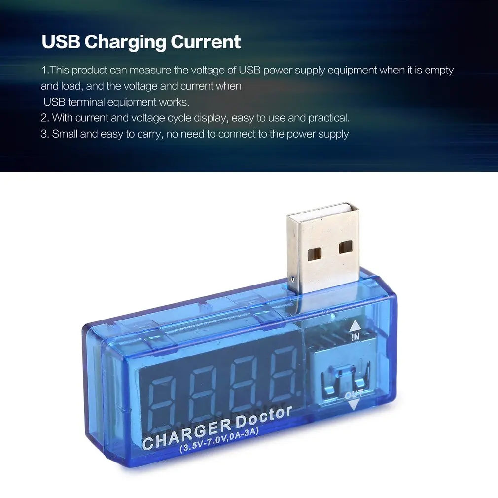 

Digital USB Charging Charger Doctor Amp Voltmeter Current Voltage Tester Detector Mobile Power Battery Meter with LCD Screen
