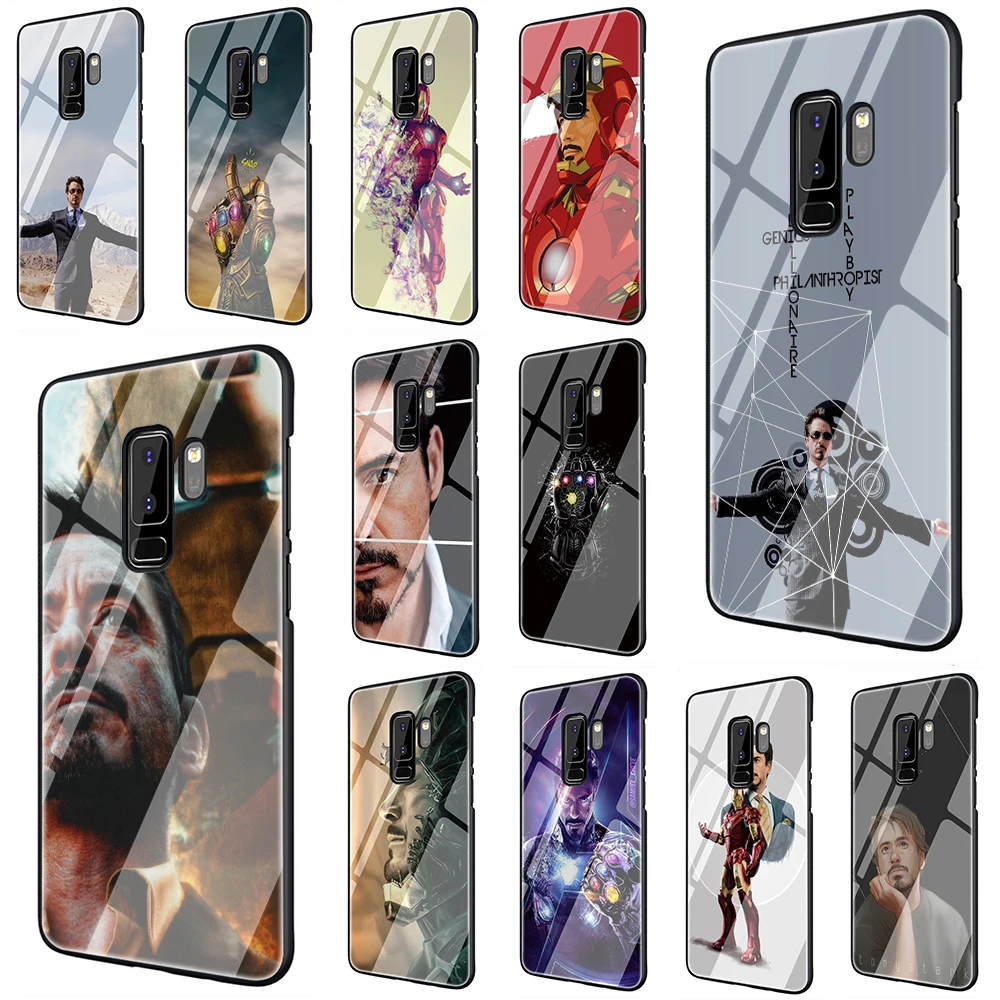 

Marvel Avengers Iron Man Tempered Glass Phone Cover Case For Samsung Galaxy S7 edge S8 Note 8 9 10 Plus A10 20 30 40 50 60 70