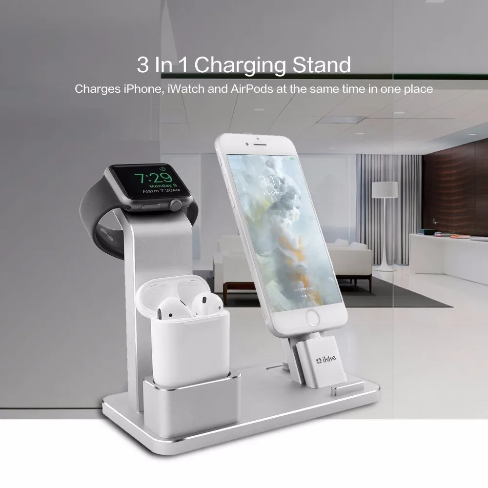  Peaktop Charging Dock Station Stand Holder for AirPods IPad Air Mini Apple Watch iWatch 38mm 42mm i