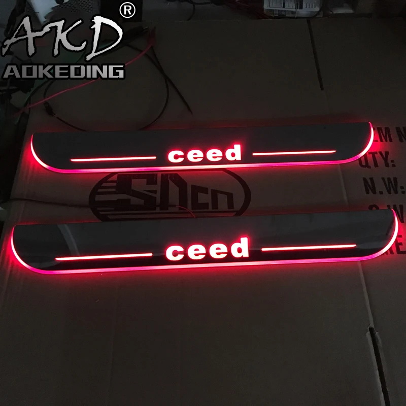 

AKD 4PCS Acrylic Moving LED Welcome Pedal Car Scuff Plate Pedal Door Sill Pathway Light For Kia Ceed 2015 2016 2017 2018